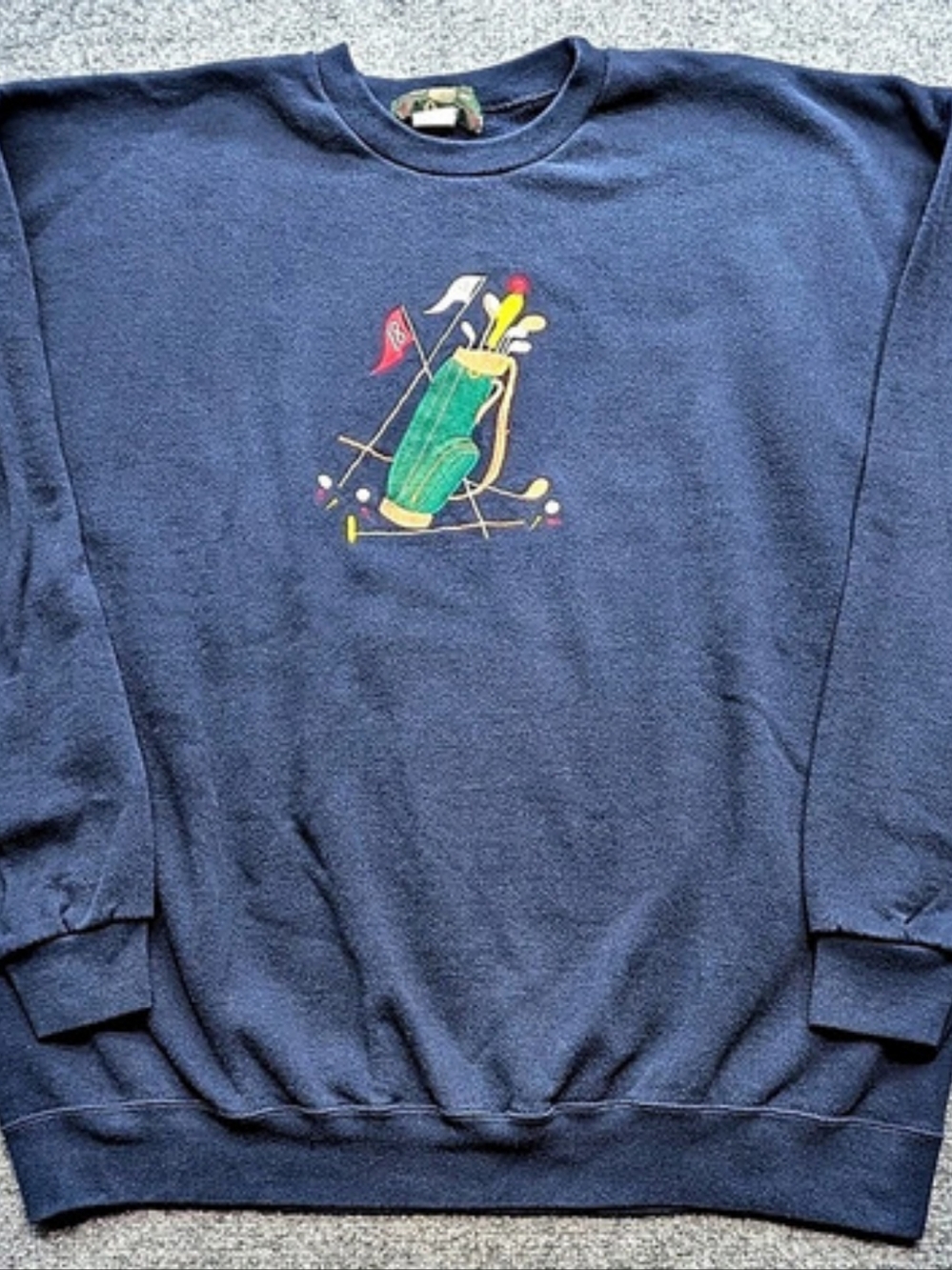 Orvis Sweatshirt with Embroidered Golf Bag Blue Men's XXL - USA Made Vintage